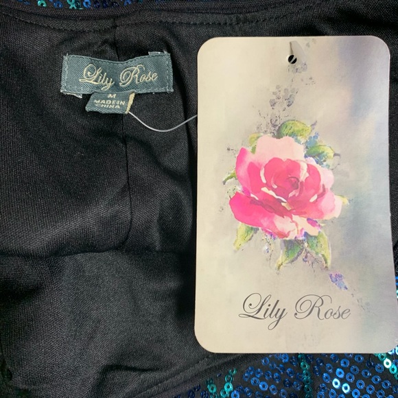 LILY ROSE SPARKLY SEQUIN MINI DRESS SIZE MEDIUM - Picture 7 of 8